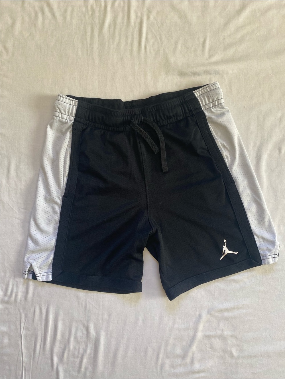 Jordan Men’s Black and White Athletic Shorts with Jumpman - Size S